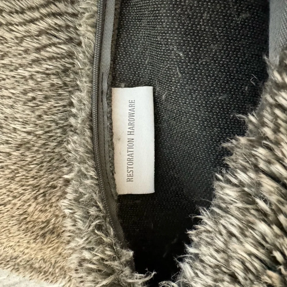 Restoration Hardware Faux Fur Pillow Covers - Grey and Brown